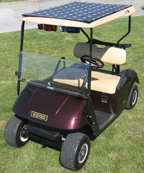 solar panel on golf cart