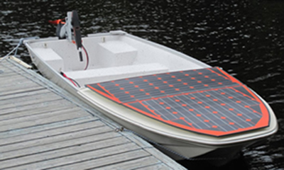 boat with solar panel